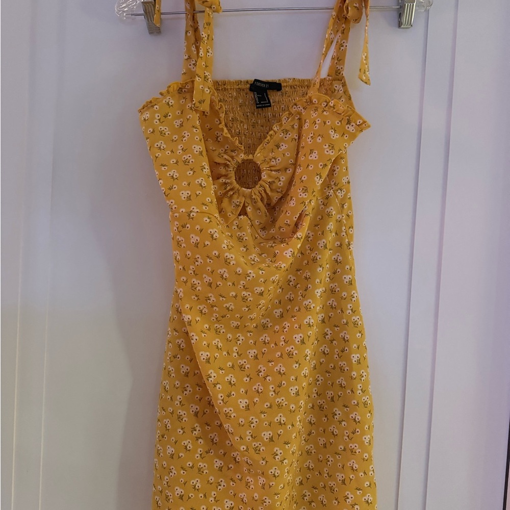 Forever 21 Yellow Floral Mini Dress